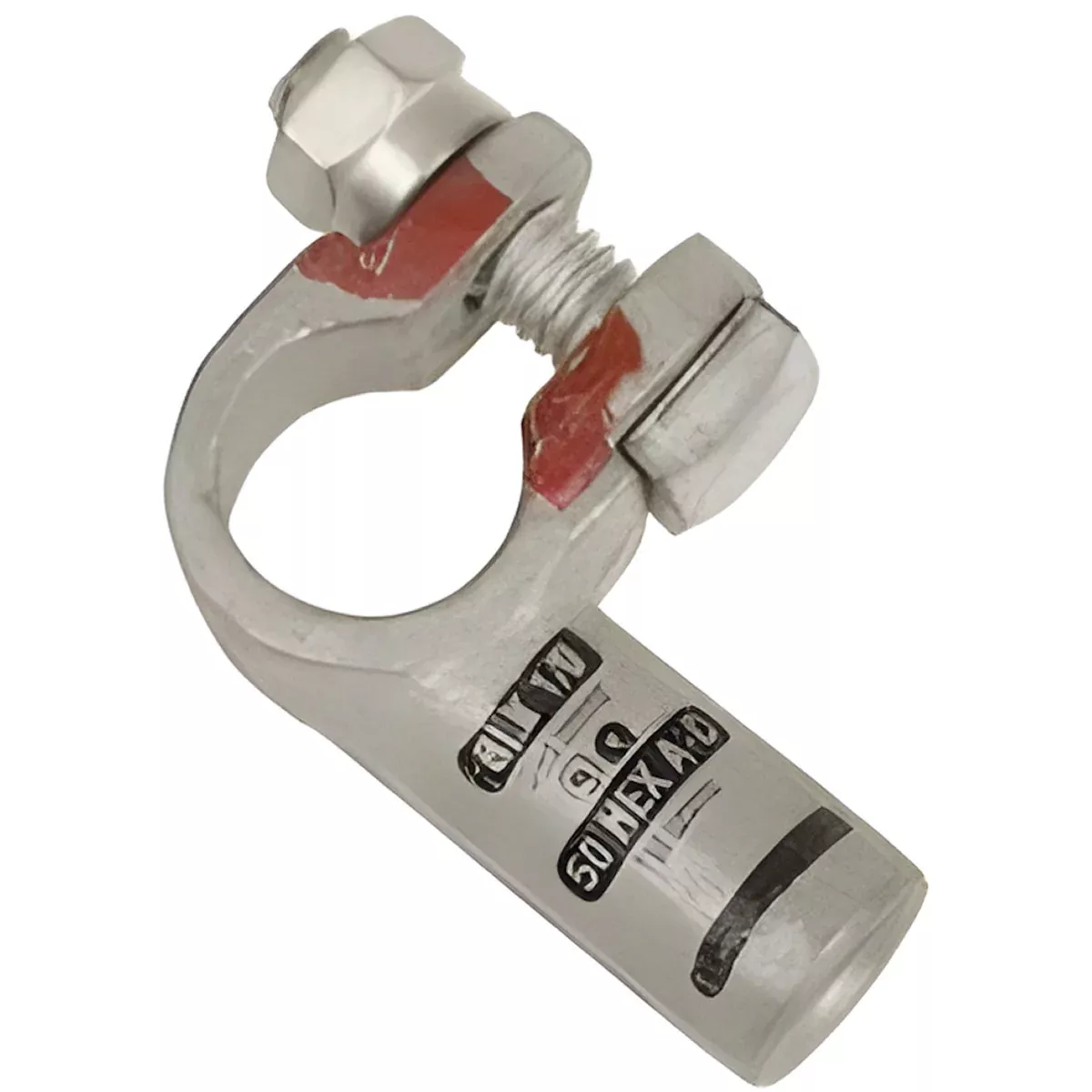 1/0 AWG TOP POST - RIGHT 90 DEGREE CRIMP/SOLDER POSITIVE BATTERY TERMINAL