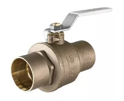 1-1/2" Jomar Valve S-100CG, 2 Piece, Full Port, Soldered Ends, Dezincification Resistant Brass, 600 WOG Ball Valve
