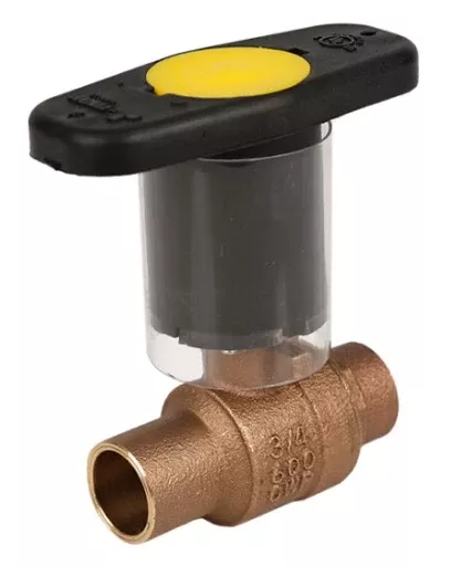 1-1/2" Jomar Valve S-200CSS-IH, 2 Piece, Full Port, Soldered Ends, Bronze, Stainless Steel Ball & Stem, Thermal-Block Insulated Handle, 600 WOG Ball Valve