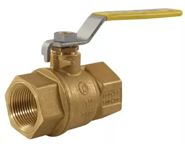 1-1/2" Jomar Valve T-100NE-OH, 2 Piece, Full Port, Brass, NPT Threaded, Oval Handle, 600 WOG Ball Valve