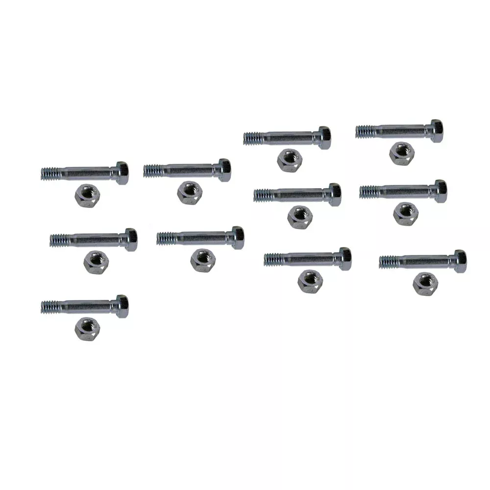 10 Pack Snow Blower Shear Pin & Nut Fits MTD 710-0891 5/16" - 18 x 1-3/4" (8628)