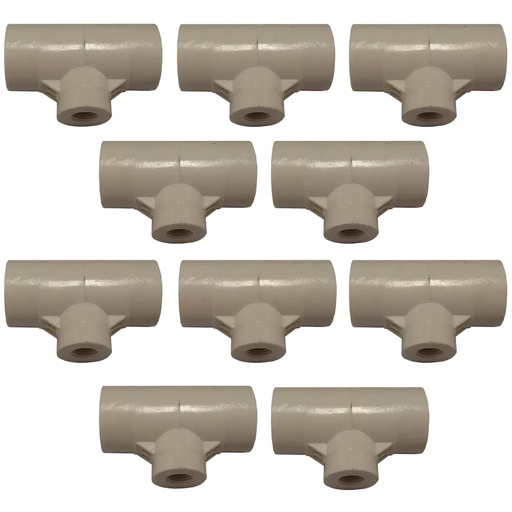 10 PVC 1/2" Tee Fittings for Hen/Poultry Drinker Waterer Cups & Nipples