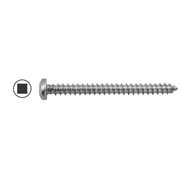 #12 3 in. Steel Tapping Screw Pan Square Socket Screws Type A (1000 per Box)