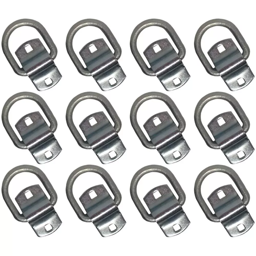 12 Bolt On D Ring 1/2" Flatbed Truck Car Trailer Tie Down Strap Chain Rope Rings