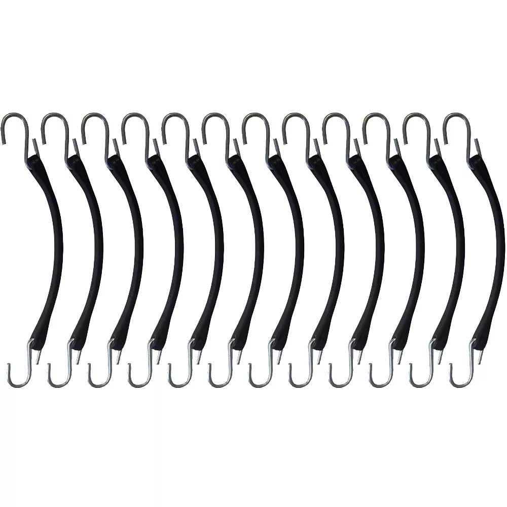 (12) Flatbed Truck Trailer Tarp Tie Down 9" Natural Rubber Bungee Cord Strap