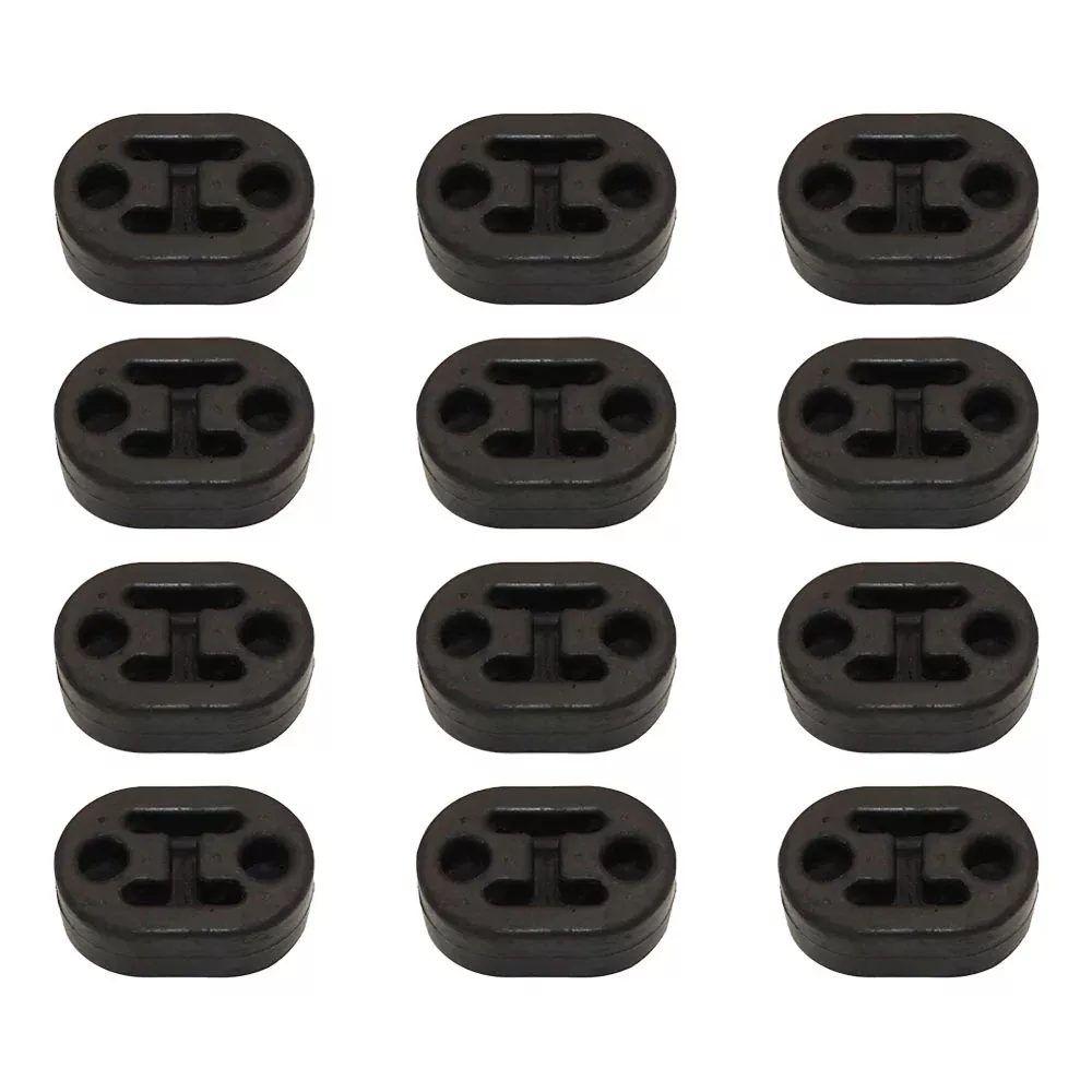 12 PCS Universal Car Pickup Exhaust Mount Repair Hanger Bracket Black Rubber Kit