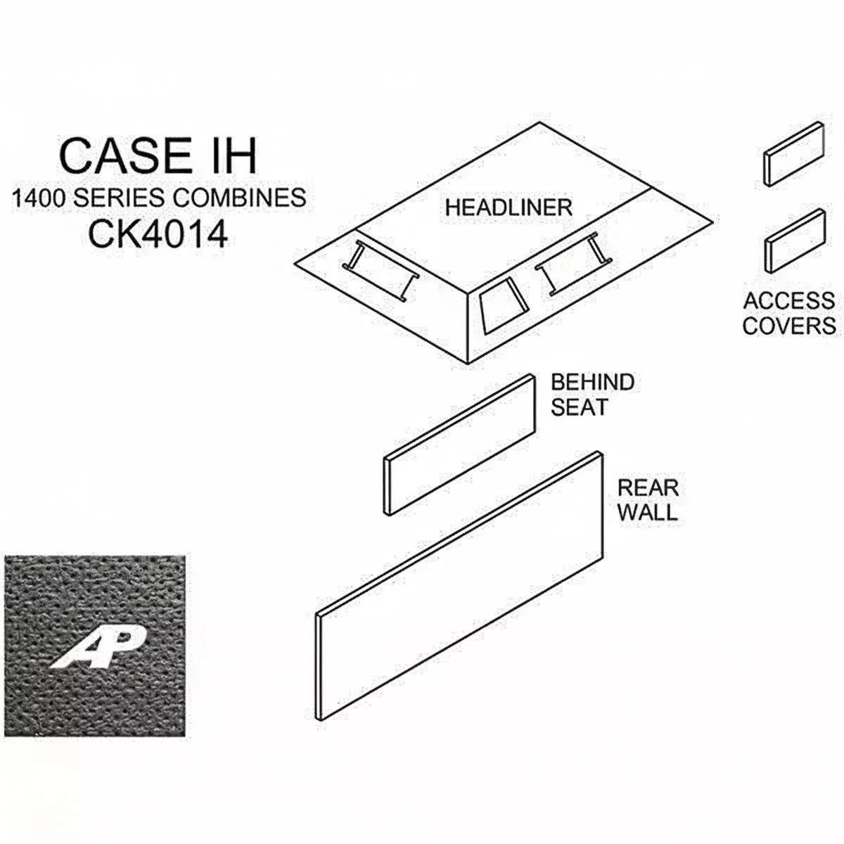 1400 Series Combine Cab Kit - Black for International