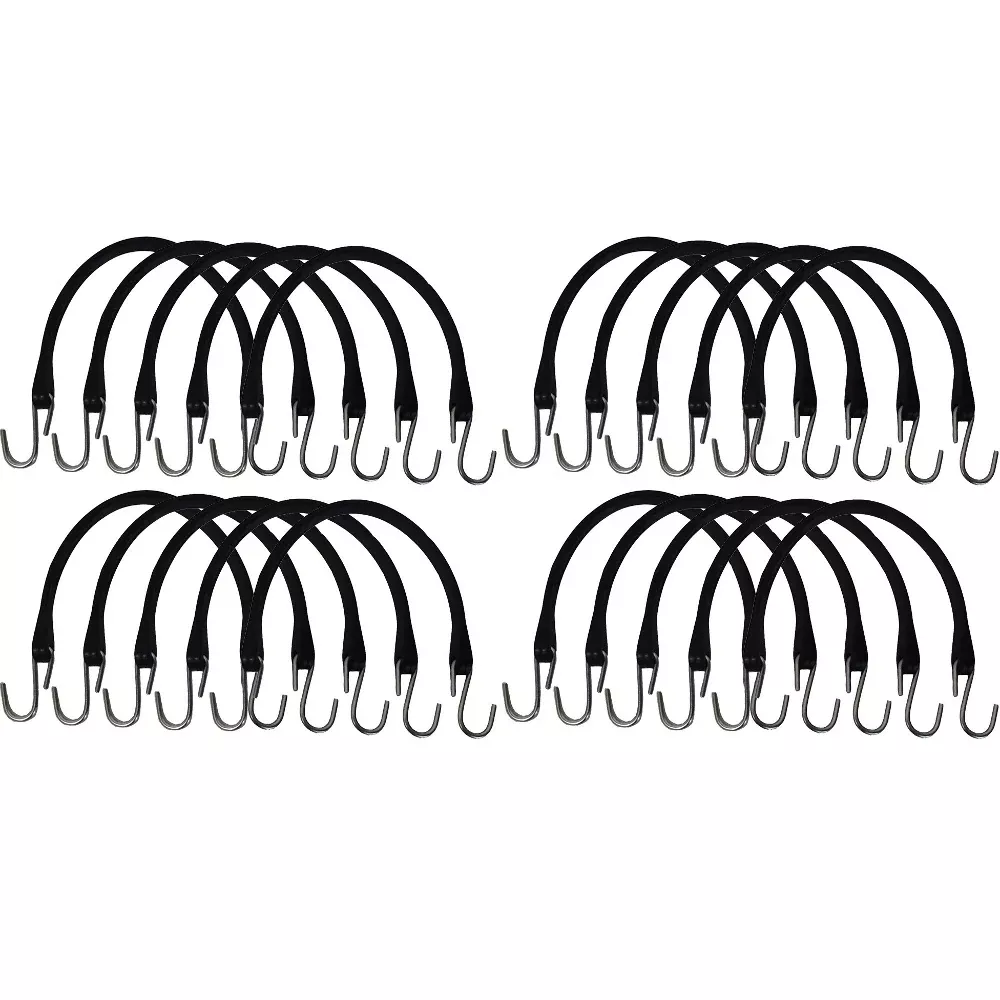 15 Inch Rubber Tarp Straps w/ Crimped S Hooks 20 Pack