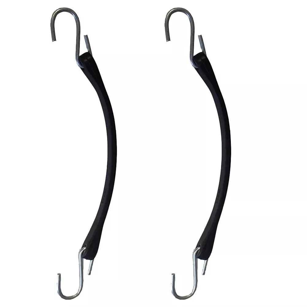 (2) 9" Rubber Tarp Straps Flatbed Truck Trailer Bungee Cord Tie Down Tire Chains