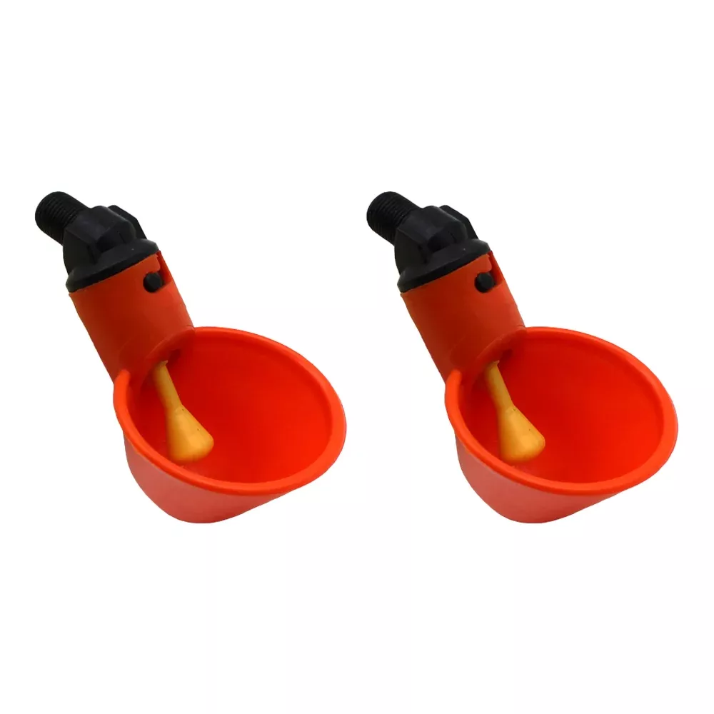 2 Automatic Waterer Drinker Cups Chicken Coop Poultry Chook Bird Turkey Drink