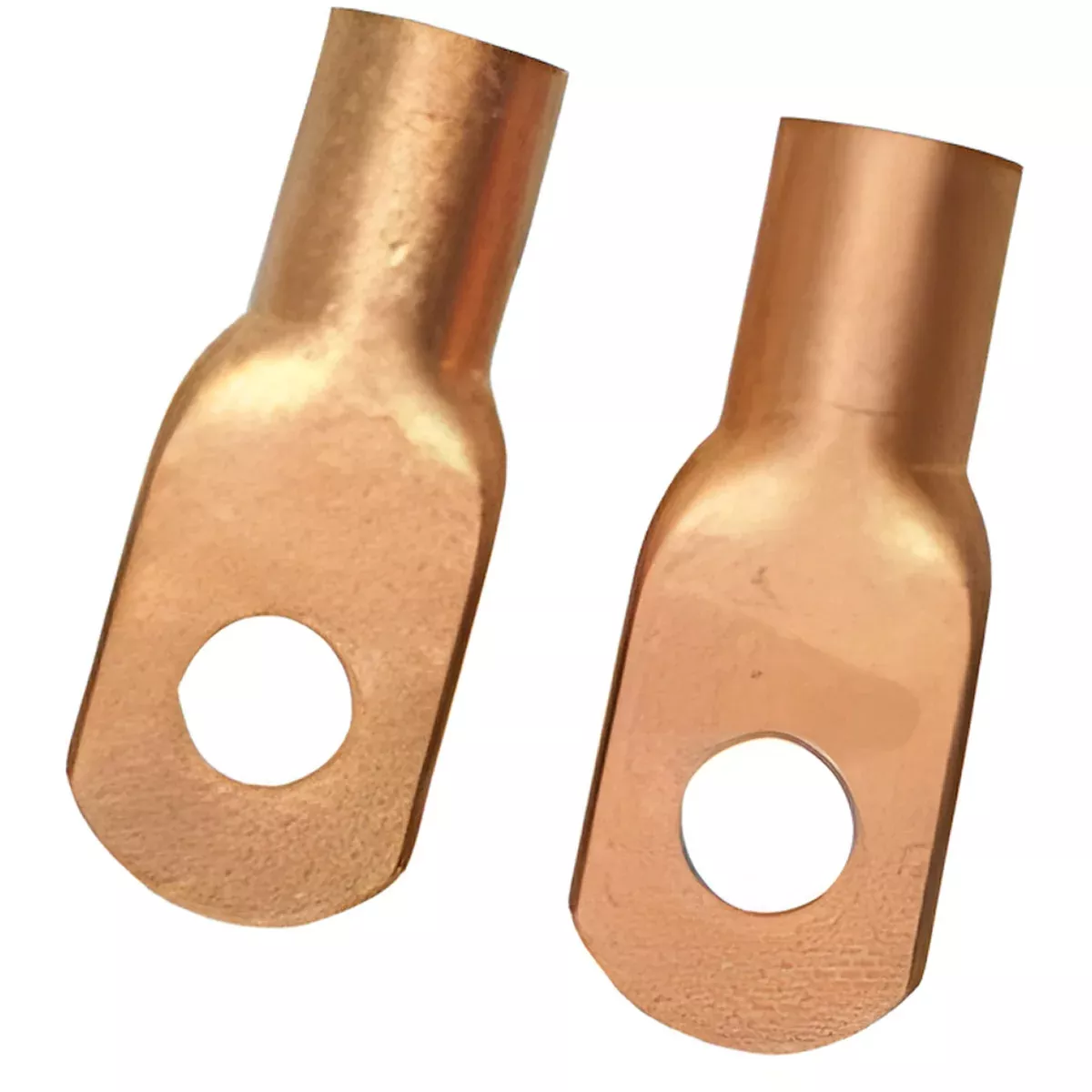 2-AWG COPPER BATTERY CABLE LUG WITH 3/8 INCH STUD - 2 PACK