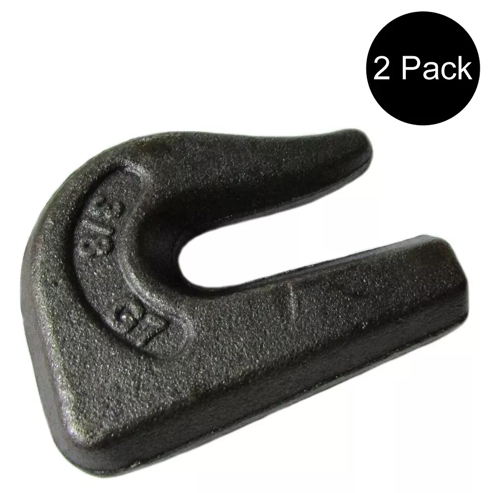 2 G70 3/8" Weld On Chain Grab Hooks Loader Bucket Flatbed Trailer Tow Tie Down