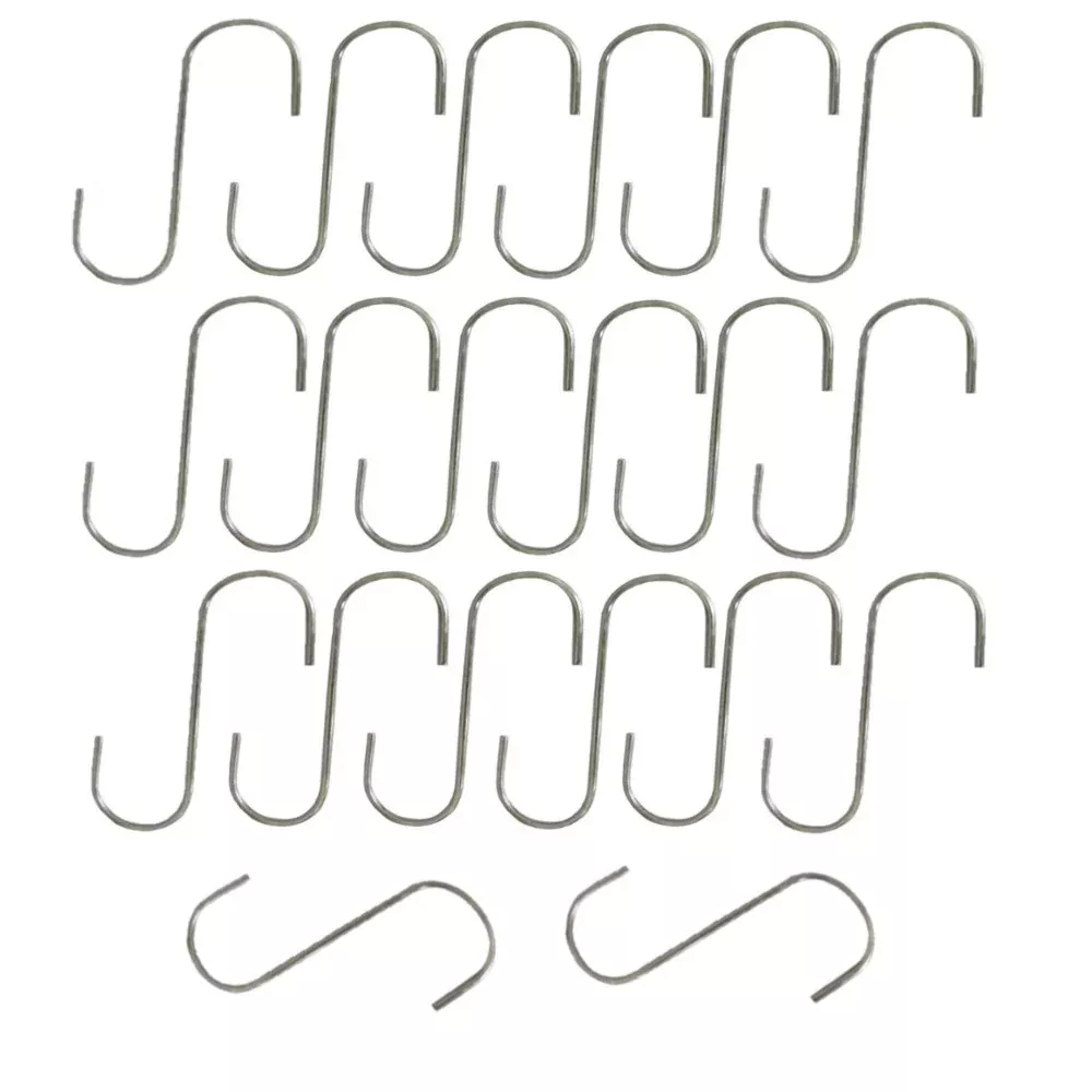 (20) 5" Steel S-Hooks For Various Household and Yard & Garden Applications