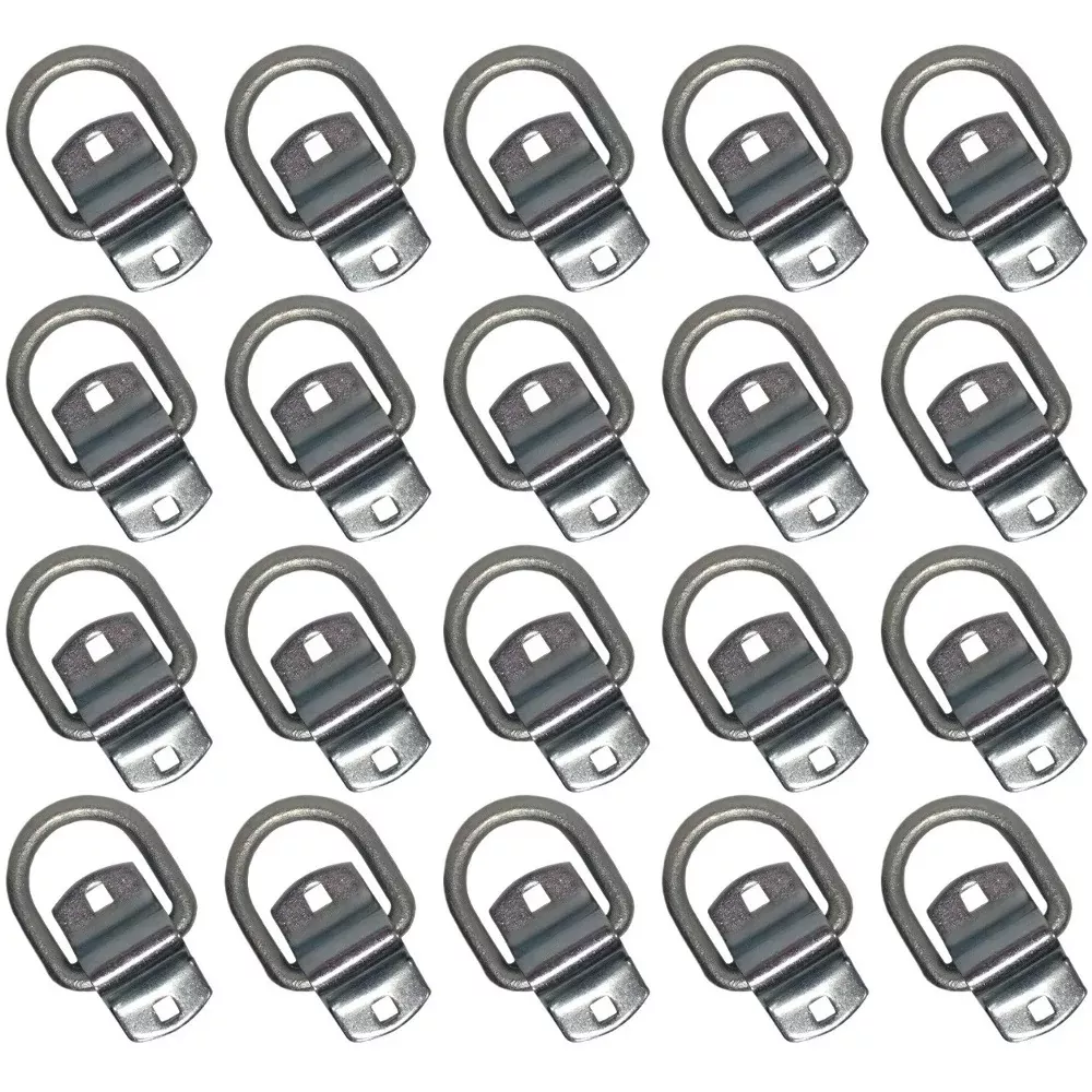 (20) Bolt-on 1/2" D Rings Flatbed Truck Trailer Rope Tie Down Strap D-Ring
