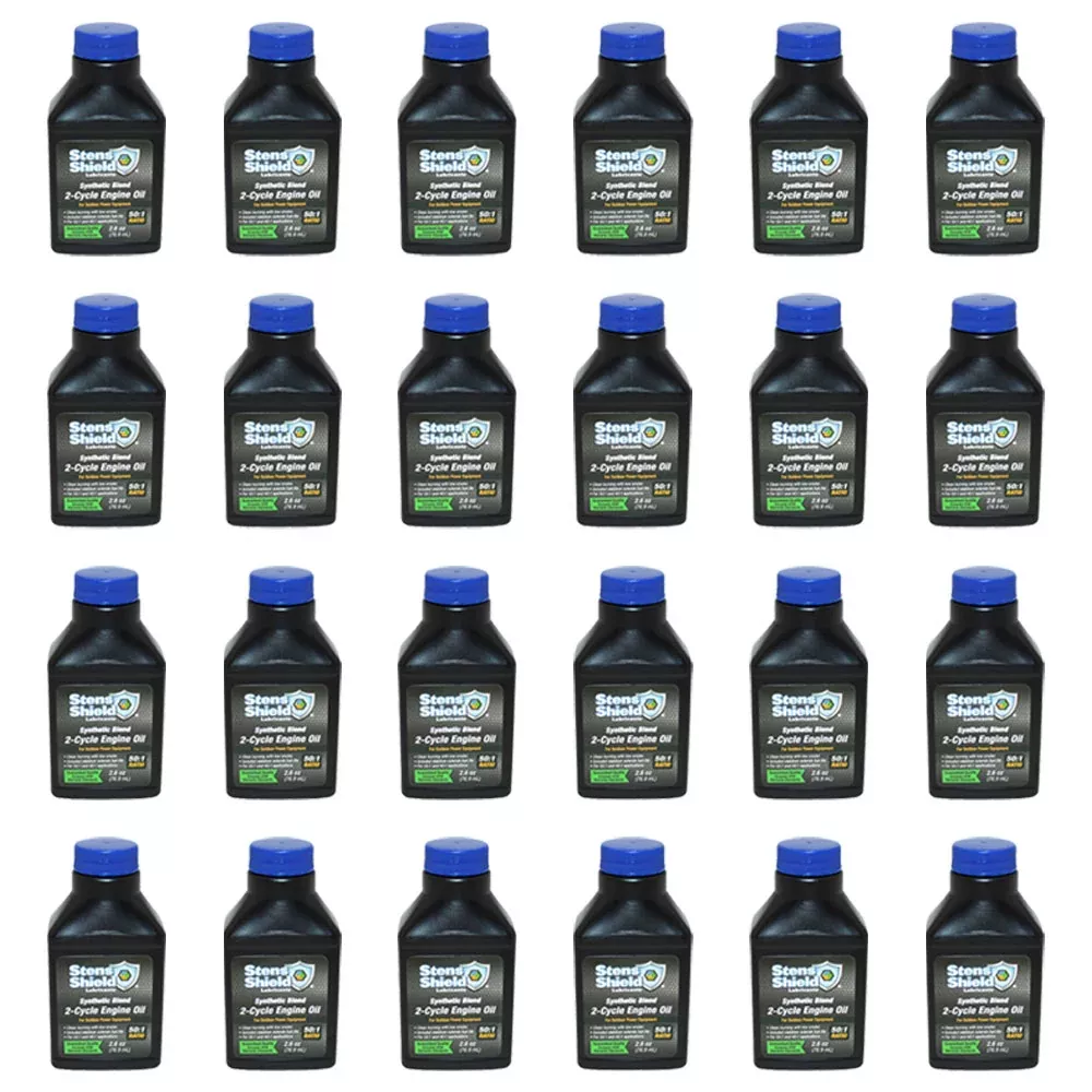 24 2-Cycle Engine Oil 2.6 oz. Bottles 50:1 Synthetic Blend Mix Fits Case