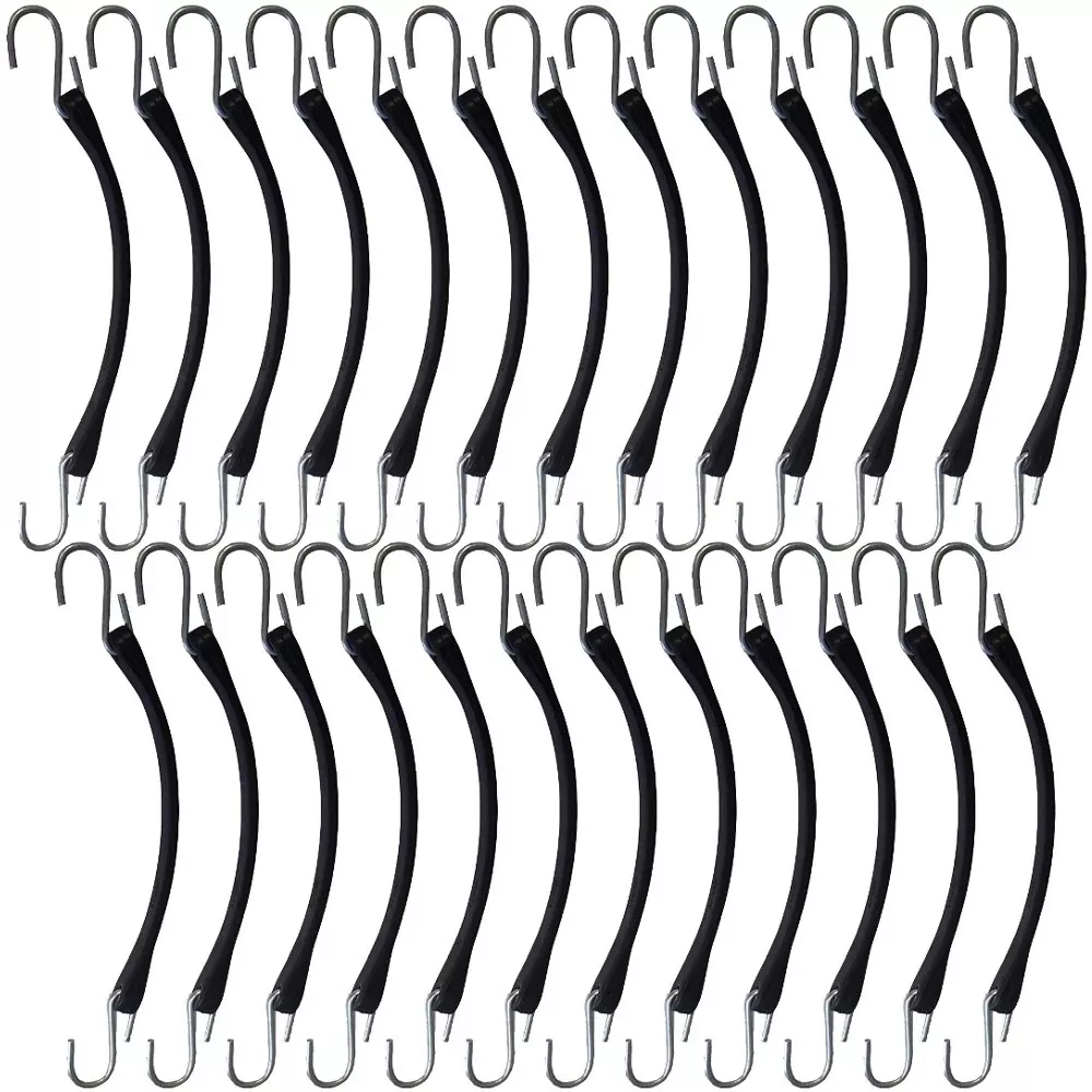 (25) Heavy Duty 9" Rubber Bungee Cords Tarp Tie-Down Straps