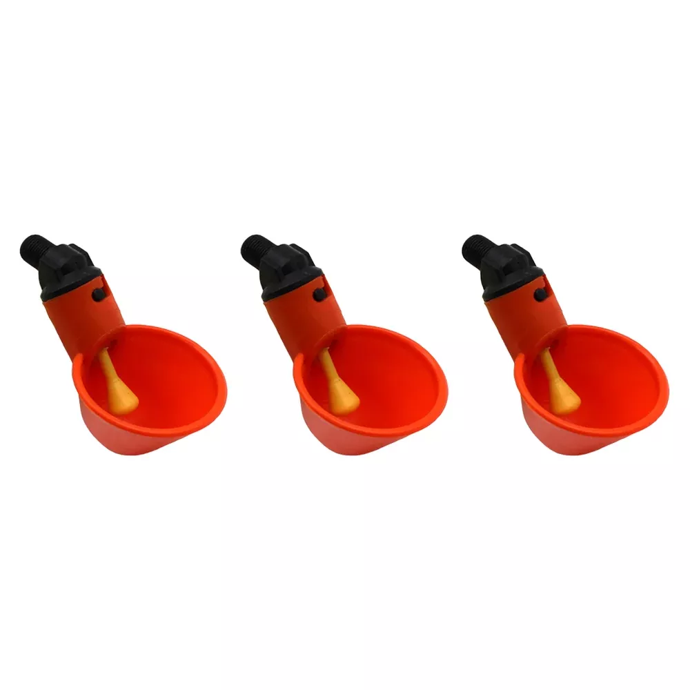 3 Automatic Waterer Drinker Cups Chicken Coop Poultry Chook Bird Turkey Drinker