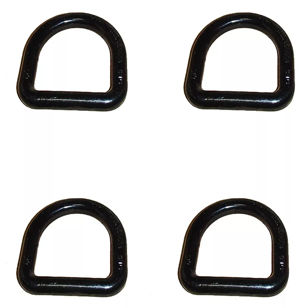(4) 5/8" D Ring Weld On Flatbed Truck Trailer Tie Down Strap Cargo Chain Ratchet