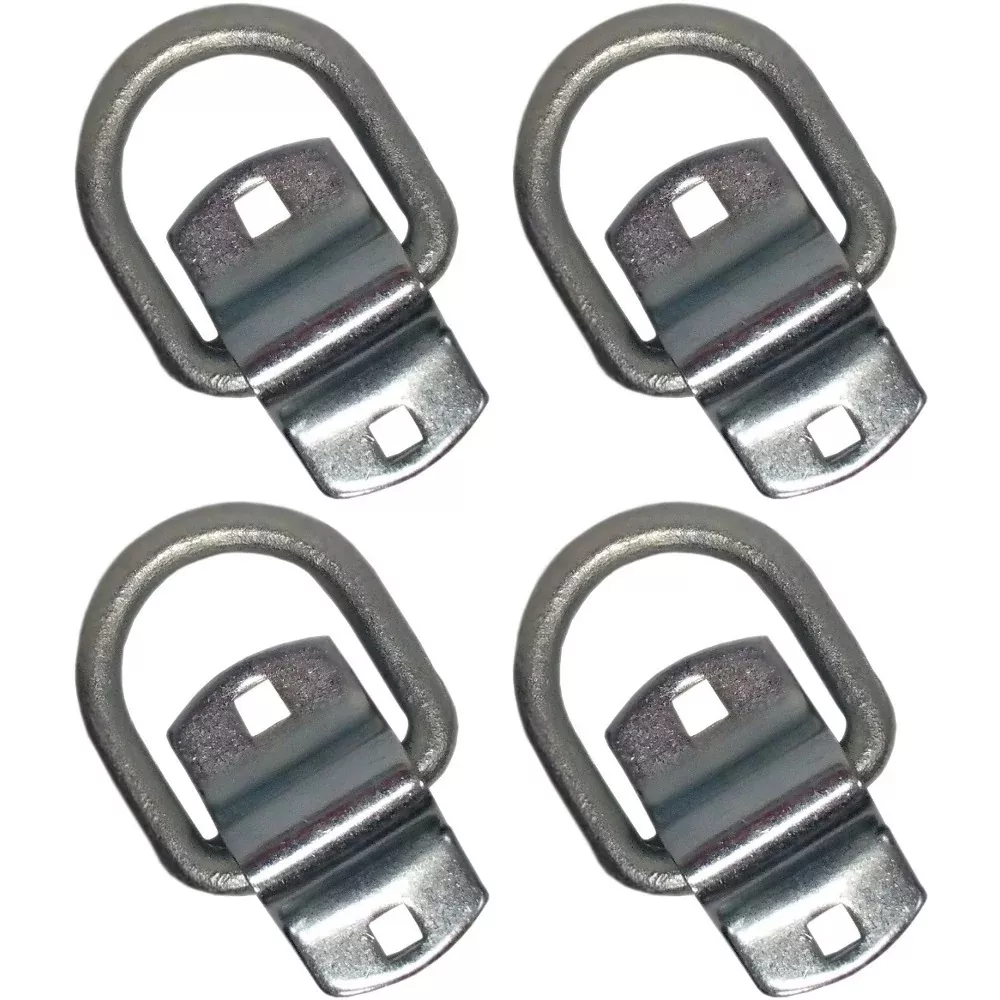 4 Bolt-On D-Rings 1/2" Tie Down Safety Chain Lashing Car Trailer Strap Rope Ring