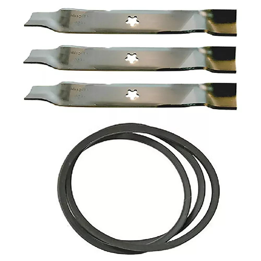 46" Deck Mulching Blades & Deck Belt Kit Fits Husqvarna Riding Mowers