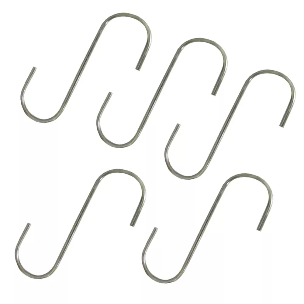 (5) 5" Steel S-Hooks For Various Household and Yard & Garden Applications