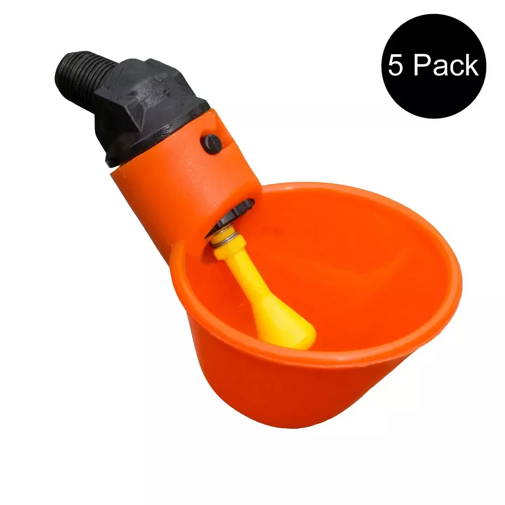 5 Automatic Waterer Drink Cups For Chicken Coop Poultry Chook Bird Turkey Drink