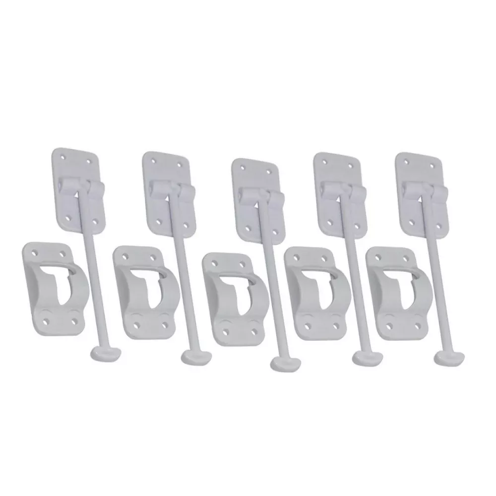 5 Sets - 6" T-Style Door Latch Holder RV Camper Trailer Cargo Hatch White