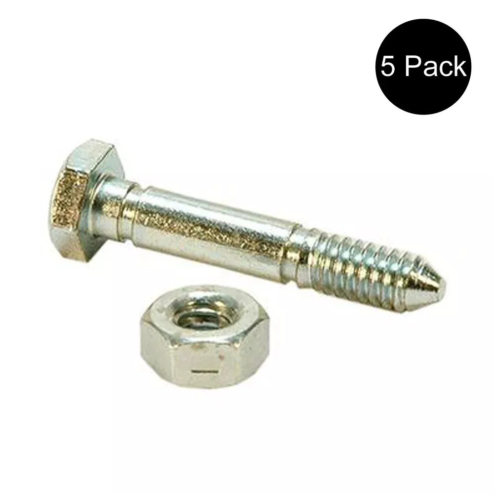 5 SnowBlower 1-9/16 x 1/4" Shear Pins & Nuts for Ariens 53200500 532005 05907100