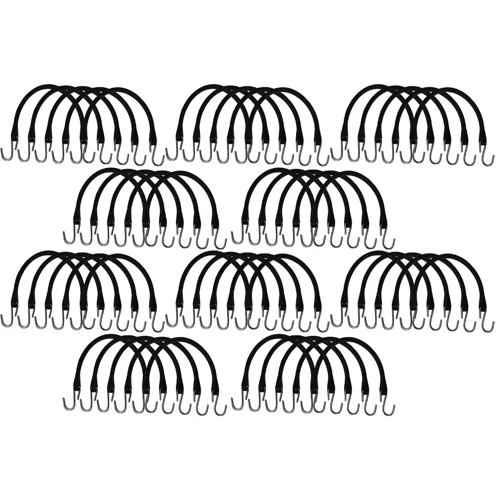 50 Tarp Straps 15" Natural Rubber Bungee Cord Flatbed/Canvas Strap Tie-Downs