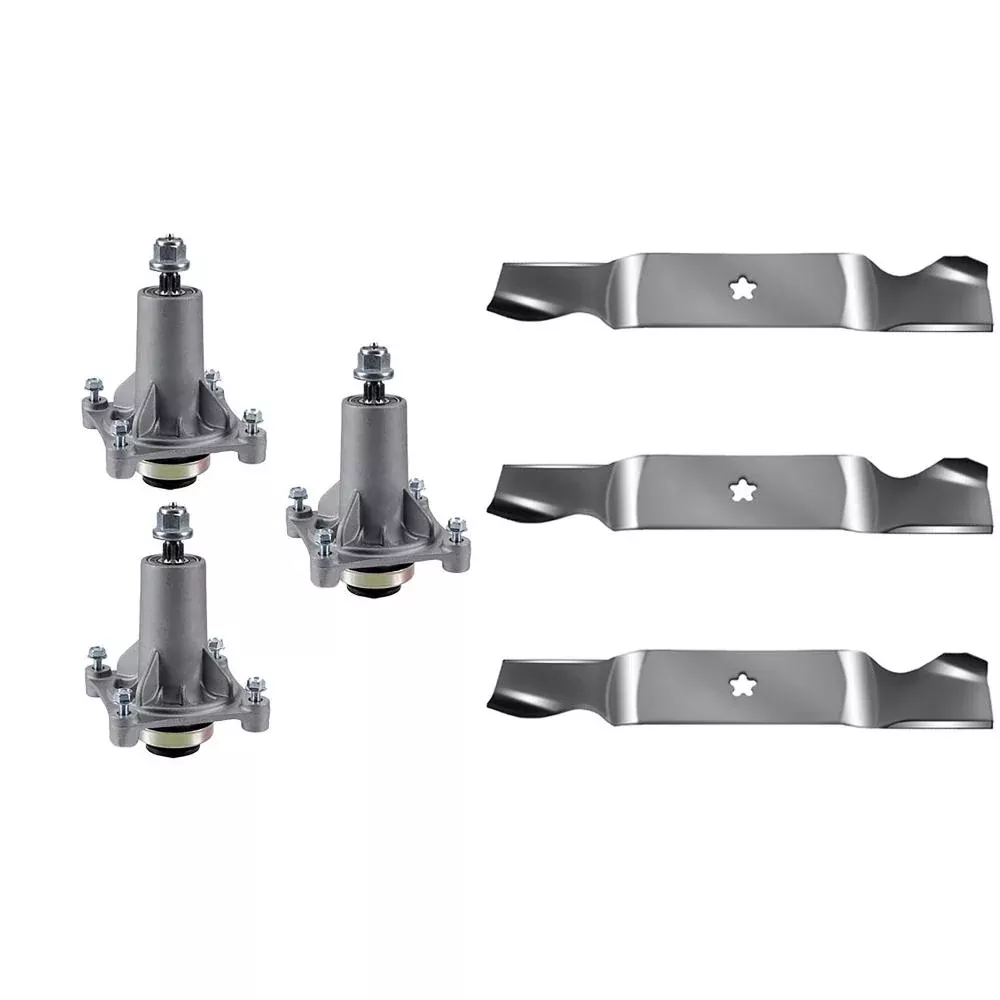 54" Mower Deck Lawn Mower Spindle & Blade Kit Fits Husqvarna YTH 2454 YTH2454