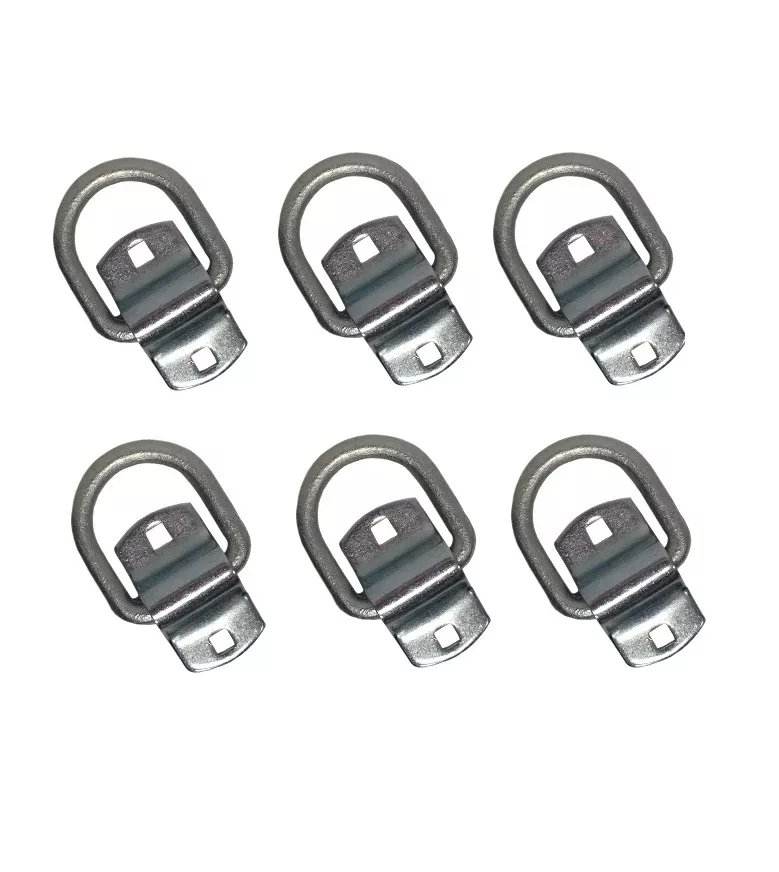 6 Bolt-On D-Rings 1/2" Tie Down Safety Chain Lashing Car Trailer Strap Rope Ring