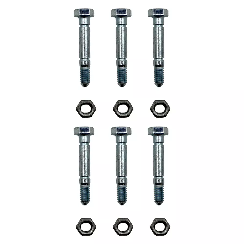 6 Pack, Shear Pins, & Nuts For Ariens 510015, 51001500