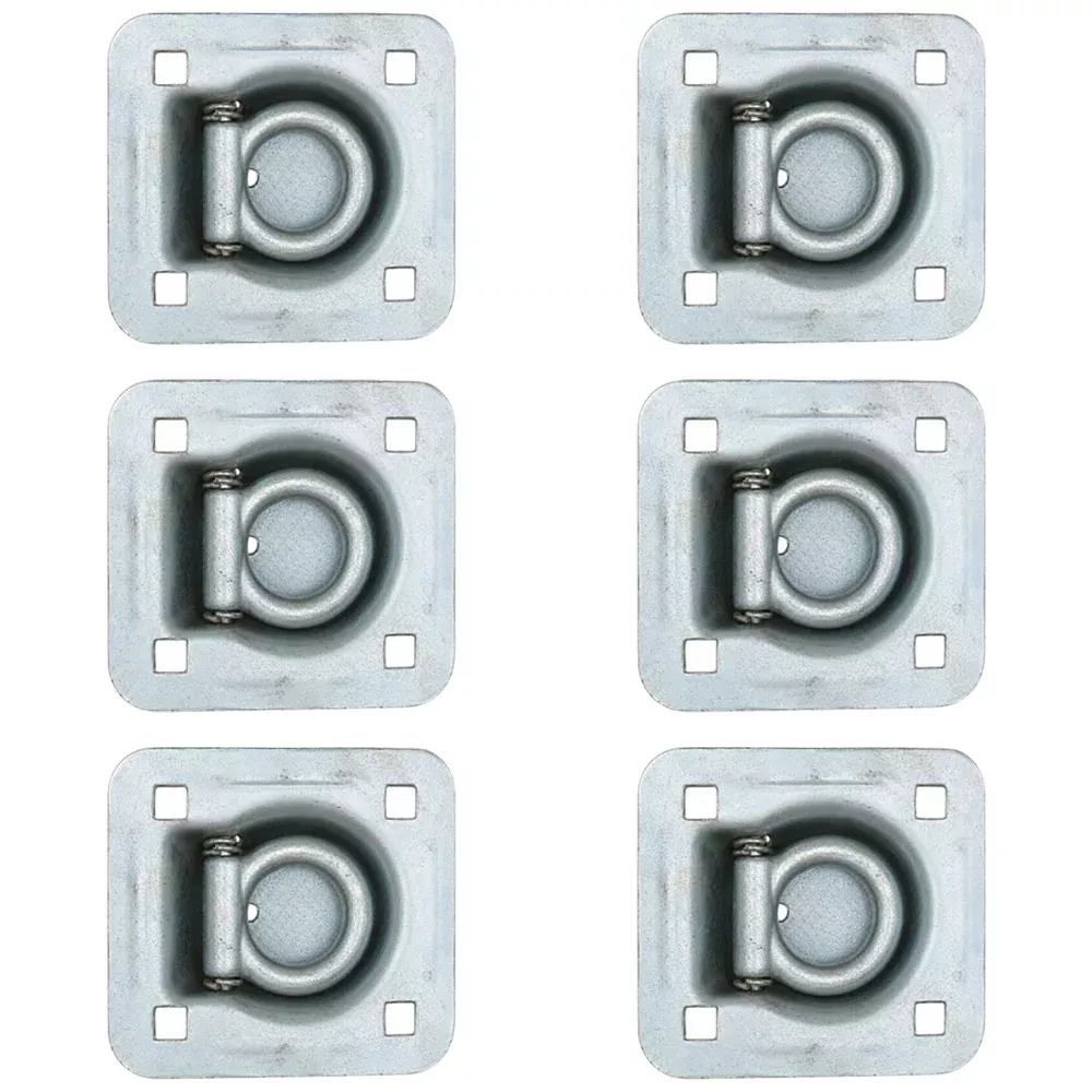 6 Recessed Quad Van Cargo Container Truck Trailer Tie Down Anchor Point D-Rings