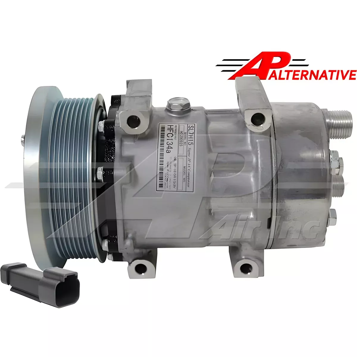 Alternative Sanden Compressor SD7H15 - 132mm, 8 Groove Clutch 12V for Caterpillar & Claas