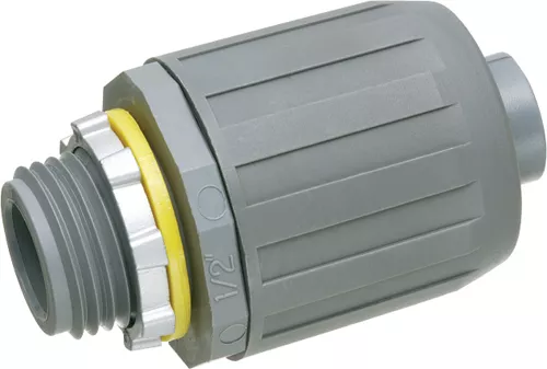 Arlington NMLT5 1/2" Non-Metallic Push-On Liquidtight Straight Connector, Gray