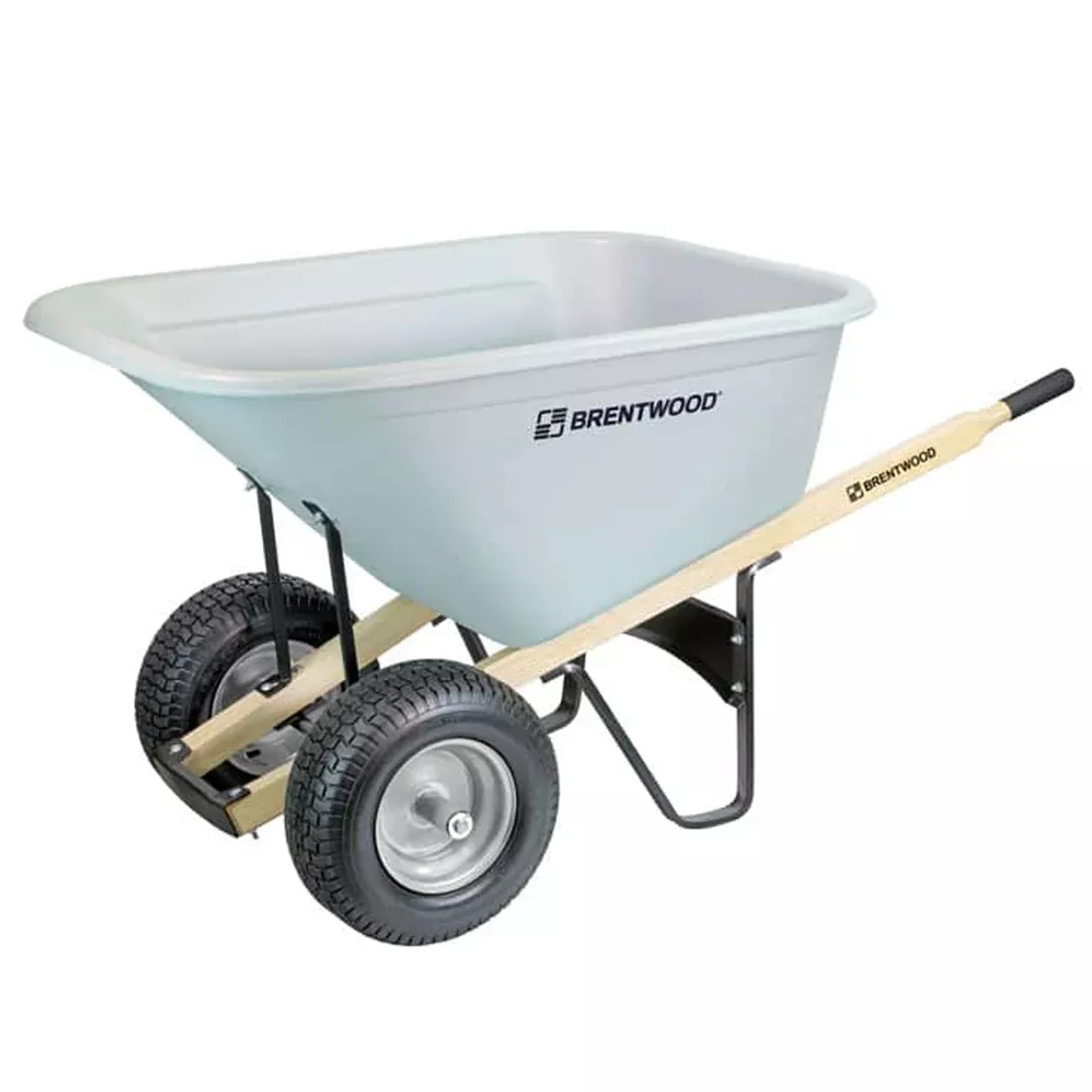 Brentwood BW10D Wheelbarrow 10 Cu. Ft. Double Wheel & Handle