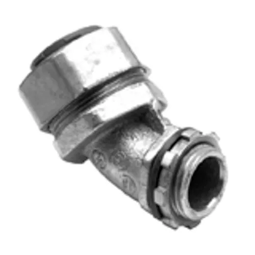 Bridgeport 451-SLT 3/4" 45deg Liquidtight Connector, Malleable Iron