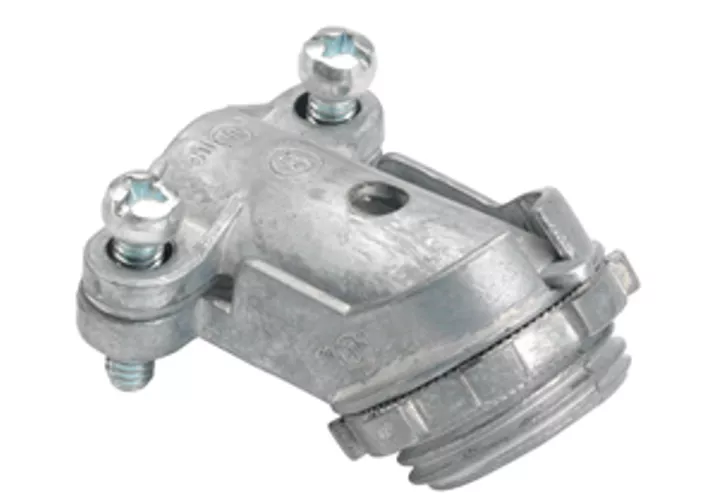 Bridgeport 800-DC2 3/8" 45deg Angle Flex Connector, Zinc Die Cast