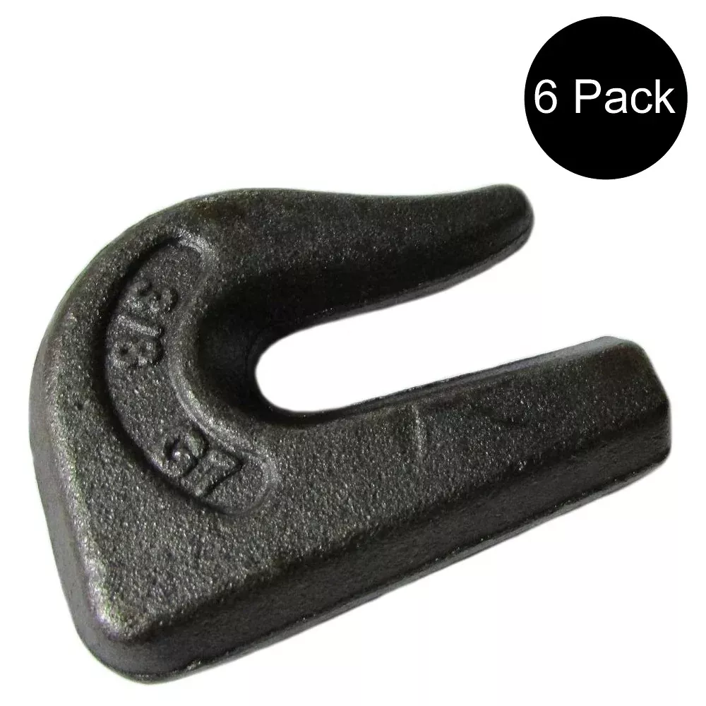 Bundle Of 6 - 3/8" G70 Weldable Grab Hook For Chain, Tow, Rigging, Weld On New