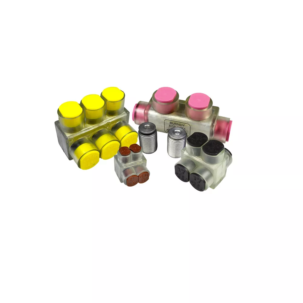 Burndy BIT2/0FX Aluminum UNITAP, Tap - Same Side Entry, #14-2/0 Class B & C, #14-#1 Class G,H,I,K, DLO, 2 PORT