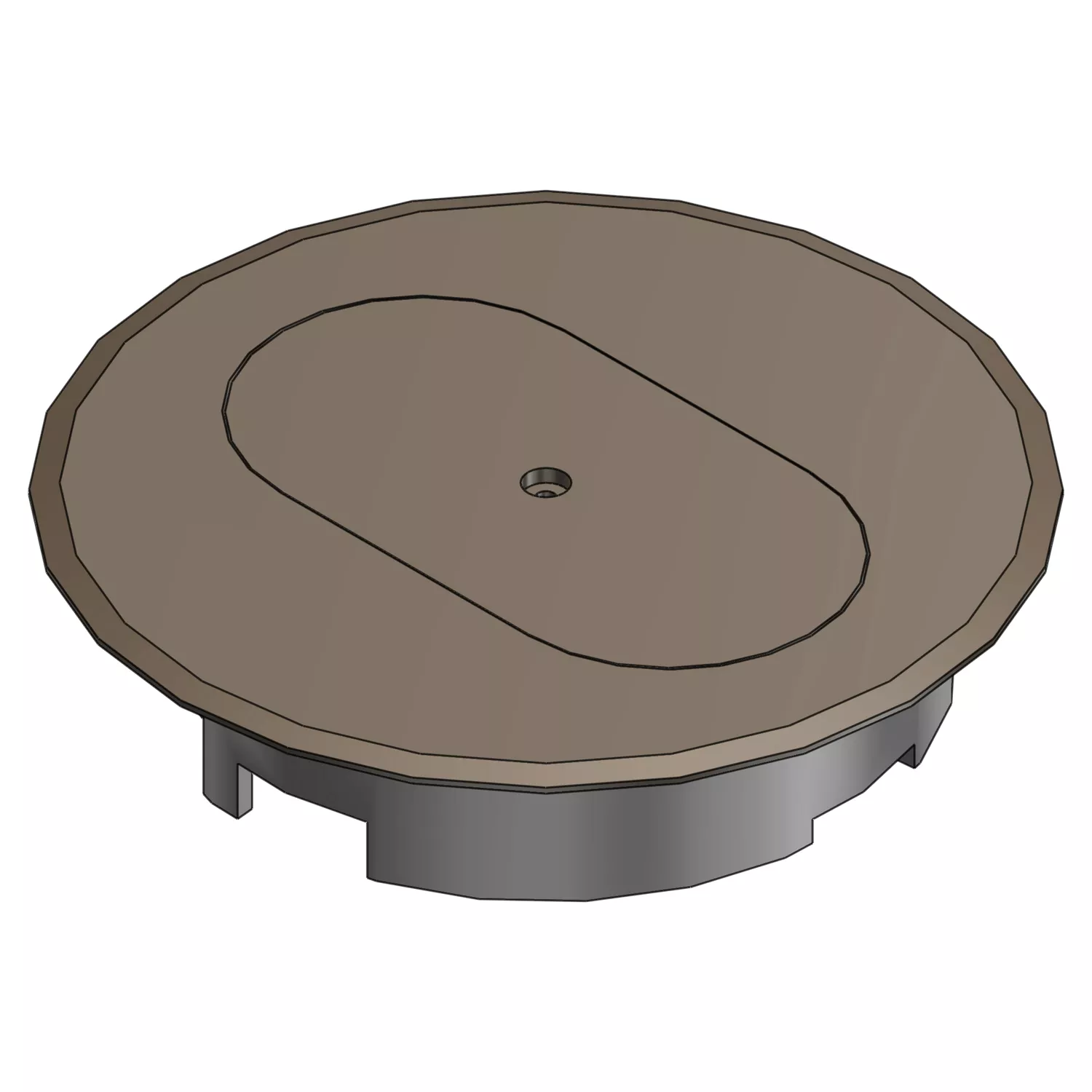 Carlon E97DSB Duplex Receptacle Floor Box Cover Brown