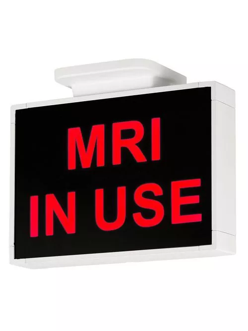 Current OBNUSRW-NP Message Sign, End or Ceiling Mount, Red Letters, White Finish, 120-277 VAC, No Panel