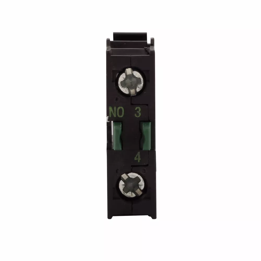 Cutler-Hammer M22-KC10 M22 pushbutton contact block, M22 Non-Illuminated Emergency Stop contact block, 22.5 mm, Screw, Black, NO, IP66, NEMA 4X, 13, Base