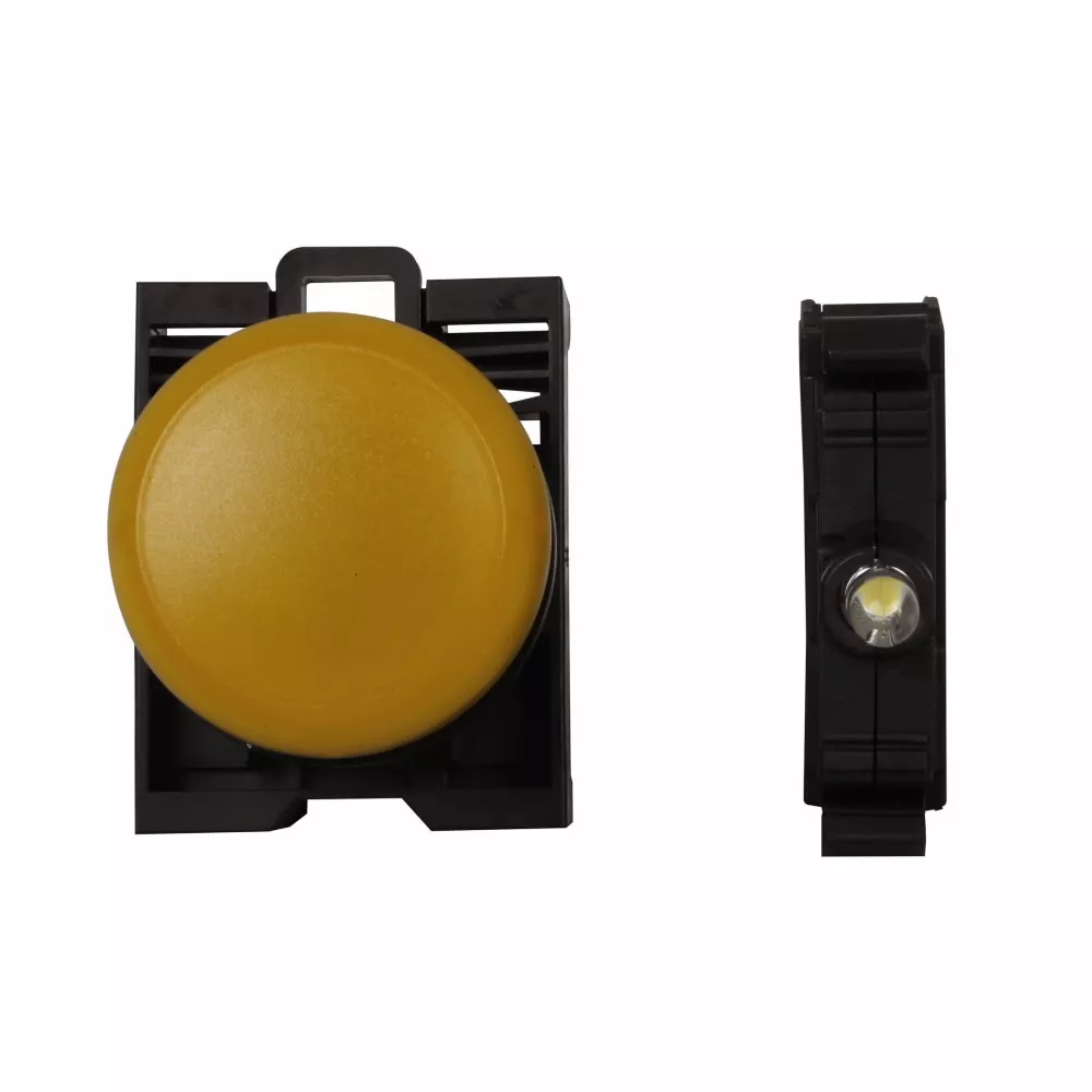 Cutler-Hammer M22-L-Y-230W M22 modular pushbutton, Complete Indicating Light, Flush, IP67, IP69K, NEMA 4X, 13, Illuminated, Yellow, White, 100, 000 Hours of operation, 85-264 Vac/dc