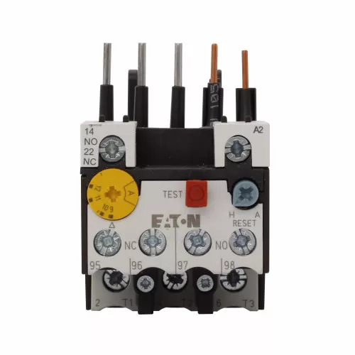 Cutler-Hammer XTOB012BC1 XT IEC bimetallic overload relay, 9-12A overload range, 45 mm Frame size, 1NO-1NC contact configuration, Direct to contactor mounting, used with 9-15A contactor, 10A trip type