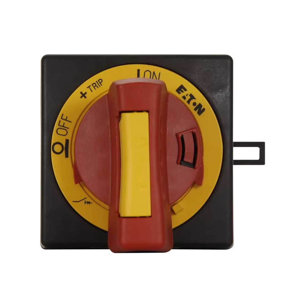 Cutler-Hammer XTPAXRHMRY motor control handle, IP65 Rotary Handle Mechanism, For use on main switches with emergency-stop function to IEC/EN 60205, Red/yellow, IP65, NEMA 12, UL/CSA 4X rating