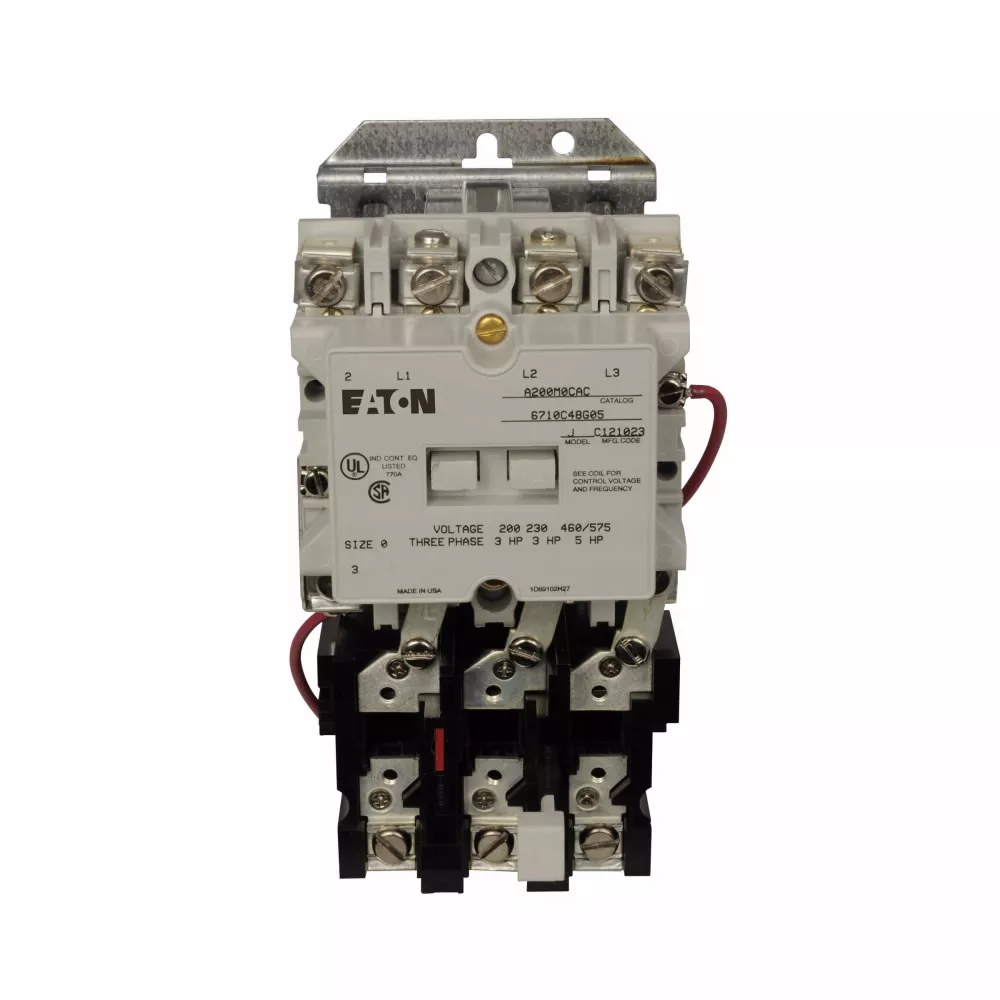 Eaton Electrical A200M0CAC 480/600 Volt 18 Amp 5 Hp 1/3-Phase 3-Pole Open Non-Reversing Magnetic Starter