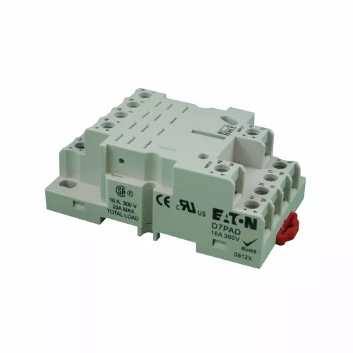 Eaton Electrical D7PAD 300 Volt 16 Amp 12/14 AWG Din Rail/Panel Mount General Purpose Plug-In Relay Socket