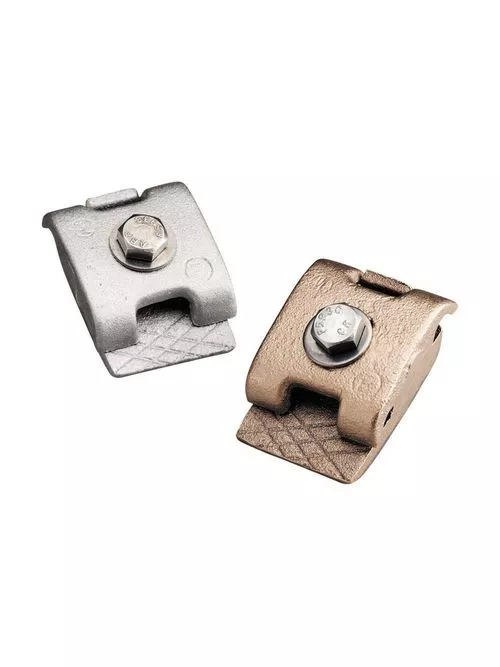Erico LPC559 Cast Beam Bonding Clamp, Copper, Bare, 1/4" Max Flange Thickness