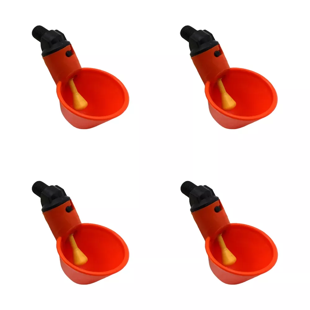 Four Automatic Drinker Cups Backyard Poultry Chicken Birds Flock Watering System